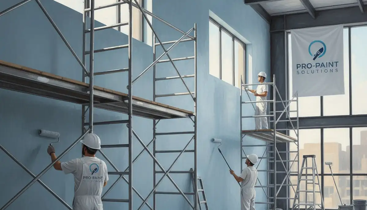 Commercial painting service in Greensboro, NC applying durable exterior coatings to a business property