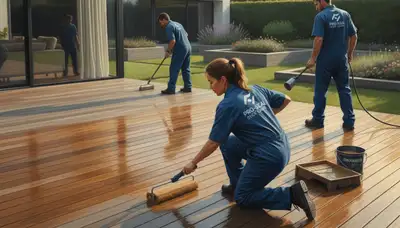Greensboro, NC deck sealing by professional painters to protect wood from moisture, sun, and weather