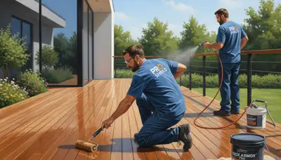 Deck sealing service in Greensboro, NC to protect wood from moisture, rain, and sun damage
