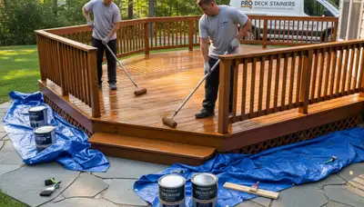 Deck staining in Greensboro, NC by Greensboro Paint Pros for durable, weather-resistant deck protection