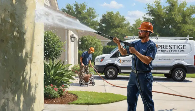 Pressure cleaning service in Greensboro, NC for removing pollen, algae, and grime from exterior surfaces